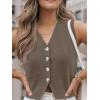 imageLILLUSORY Sweater Vest Women Dressy Button Up Sweater Tank Tops 2025 Knit Work Business Casual OutfitsDeepcamel