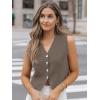 imageLILLUSORY Sweater Vest Women Dressy Button Up Sweater Tank Tops 2025 Knit Work Business Casual OutfitsDeepcamel