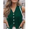 imageLILLUSORY Sweater Vest Women Dressy Button Up Sweater Tank Tops 2025 Knit Work Business Casual OutfitsGreen