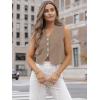 imageLILLUSORY Sweater Vest Women Dressy Button Up Sweater Tank Tops 2025 Knit Work Business Casual OutfitsLightcamel