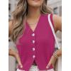 imageLILLUSORY Sweater Vest Women Dressy Button Up Sweater Tank Tops 2025 Knit Work Business Casual OutfitsPink