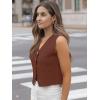 imageLILLUSORY Sweater Vest Women Dressy Button Up Sweater Tank Tops 2025 Knit Work Business Casual OutfitsRust