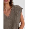 imageLILLUSORY Sweater Vest Women Trendy Cable Knit Cap Sleeve Tops 2025 V Neck Cotton Oversized Business Casual OutfitsDeepcamel