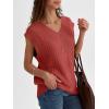 imageLILLUSORY Sweater Vest Women Trendy Cable Knit Cap Sleeve Tops 2025 V Neck Cotton Oversized Business Casual OutfitsOrange