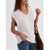 imageLILLUSORY Sweater Vest Women Trendy Cable Knit Cap Sleeve Tops 2025 V Neck Cotton Oversized Business Casual OutfitsWhite