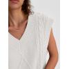 imageLILLUSORY Sweater Vest Women Trendy Cable Knit Cap Sleeve Tops 2025 V Neck Cotton Oversized Business Casual OutfitsWhite