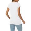 imageLILLUSORY V Neck T Shirts for Women Cap Sleeve Business Casual Tops Summer Cute Beach Vacation Clothes Basics TeesWhite