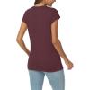 imageLILLUSORY V Neck T Shirts for Women Cap Sleeve Business Casual Tops Summer Cute Beach Vacation Clothes Basics TeesWinered