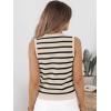 imageLILLUSORY Vest Tops for Women 2025 Fall Outfits Striped Sweaters Button Up Casual Shirts Blouses Jacket Fashion ClothesApricotblack