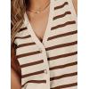 imageLILLUSORY Vest Tops for Women 2025 Fall Outfits Striped Sweaters Button Up Casual Shirts Blouses Jacket Fashion ClothesApricotcoffee