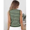 imageLILLUSORY Vest Tops for Women 2025 Fall Outfits Striped Sweaters Button Up Casual Shirts Blouses Jacket Fashion ClothesArmygreenwhite