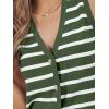 imageLILLUSORY Vest Tops for Women 2025 Fall Outfits Striped Sweaters Button Up Casual Shirts Blouses Jacket Fashion ClothesArmygreenwhite