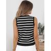 imageLILLUSORY Vest Tops for Women 2025 Fall Outfits Striped Sweaters Button Up Casual Shirts Blouses Jacket Fashion ClothesBlackwhite