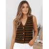 imageLILLUSORY Vest Tops for Women 2025 Fall Outfits Striped Sweaters Button Up Casual Shirts Blouses Jacket Fashion ClothesCaramelblack