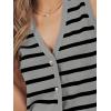 imageLILLUSORY Vest Tops for Women 2025 Fall Outfits Striped Sweaters Button Up Casual Shirts Blouses Jacket Fashion ClothesGreyblack
