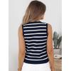 imageLILLUSORY Vest Tops for Women 2025 Fall Outfits Striped Sweaters Button Up Casual Shirts Blouses Jacket Fashion ClothesNavywhite