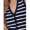 imageLILLUSORY Vest Tops for Women 2025 Fall Outfits Striped Sweaters Button Up Casual Shirts Blouses Jacket Fashion ClothesNavywhite
