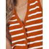 imageLILLUSORY Vest Tops for Women 2025 Fall Outfits Striped Sweaters Button Up Casual Shirts Blouses Jacket Fashion ClothesOrangewhite