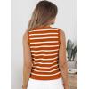imageLILLUSORY Vest Tops for Women 2025 Fall Outfits Striped Sweaters Button Up Casual Shirts Blouses Jacket Fashion ClothesOrangewhite