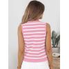 imageLILLUSORY Vest Tops for Women 2025 Fall Outfits Striped Sweaters Button Up Casual Shirts Blouses Jacket Fashion ClothesPinkwhite