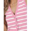 imageLILLUSORY Vest Tops for Women 2025 Fall Outfits Striped Sweaters Button Up Casual Shirts Blouses Jacket Fashion ClothesPinkwhite