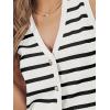 imageLILLUSORY Vest Tops for Women 2025 Fall Outfits Striped Sweaters Button Up Casual Shirts Blouses Jacket Fashion ClothesWhiteblack