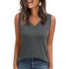 imageLILLUSORY Women Tank Tops 2025 V Neck Sleeveless Summer Top Casual Dressy Shirts Trendy Outfits Fashion ClothesGrey