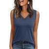imageLILLUSORY Women Tank Tops 2025 V Neck Sleeveless Summer Top Casual Dressy Shirts Trendy Outfits Fashion ClothesNavy