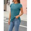 imageLILLUSORY Womens Casual Summer Tops Cap Sleeve Spring T Shirts Business Dressy Basic Tee Trendy Fashion Clothes 2025Bluegreen