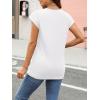 imageLILLUSORY Womens Casual Summer Tops Cap Sleeve Spring T Shirts Business Dressy Basic Tee Trendy Fashion Clothes 2025White
