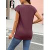 imageLILLUSORY Womens Casual Summer Tops Cap Sleeve Spring T Shirts Business Dressy Basic Tee Trendy Fashion Clothes 2025Winered