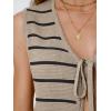 imageLILLUSORY Womens Crochet Tops Ladies Summer Vacation Outfits Beach Fashion Tank Y2K 2025 Cute Clothes Tie Front Sweater VestApricotblack