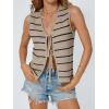 imageLILLUSORY Womens Crochet Tops Ladies Summer Vacation Outfits Beach Fashion Tank Y2K 2025 Cute Clothes Tie Front Sweater VestApricotblack