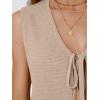 imageLILLUSORY Womens Crochet Tops Ladies Summer Vacation Outfits Beach Fashion Tank Y2K 2025 Cute Clothes Tie Front Sweater VestBeige