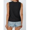 imageLILLUSORY Womens Crochet Tops Ladies Summer Vacation Outfits Beach Fashion Tank Y2K 2025 Cute Clothes Tie Front Sweater VestBlack