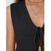 imageLILLUSORY Womens Crochet Tops Ladies Summer Vacation Outfits Beach Fashion Tank Y2K 2025 Cute Clothes Tie Front Sweater VestBlack