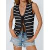 imageLILLUSORY Womens Crochet Tops Ladies Summer Vacation Outfits Beach Fashion Tank Y2K 2025 Cute Clothes Tie Front Sweater VestBlackwhite