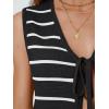 imageLILLUSORY Womens Crochet Tops Ladies Summer Vacation Outfits Beach Fashion Tank Y2K 2025 Cute Clothes Tie Front Sweater VestBlackwhite