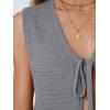 imageLILLUSORY Womens Crochet Tops Ladies Summer Vacation Outfits Beach Fashion Tank Y2K 2025 Cute Clothes Tie Front Sweater VestGrey