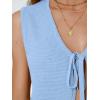 imageLILLUSORY Womens Crochet Tops Ladies Summer Vacation Outfits Beach Fashion Tank Y2K 2025 Cute Clothes Tie Front Sweater VestLightblue