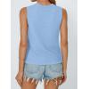 imageLILLUSORY Womens Crochet Tops Ladies Summer Vacation Outfits Beach Fashion Tank Y2K 2025 Cute Clothes Tie Front Sweater VestLightblue