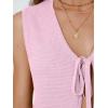 imageLILLUSORY Womens Crochet Tops Ladies Summer Vacation Outfits Beach Fashion Tank Y2K 2025 Cute Clothes Tie Front Sweater VestPink