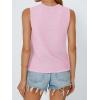 imageLILLUSORY Womens Crochet Tops Ladies Summer Vacation Outfits Beach Fashion Tank Y2K 2025 Cute Clothes Tie Front Sweater VestPink