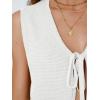 imageLILLUSORY Womens Crochet Tops Ladies Summer Vacation Outfits Beach Fashion Tank Y2K 2025 Cute Clothes Tie Front Sweater VestWhite