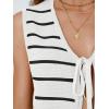 imageLILLUSORY Womens Crochet Tops Ladies Summer Vacation Outfits Beach Fashion Tank Y2K 2025 Cute Clothes Tie Front Sweater VestWhiteblack