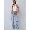 imageLILLUSORY Womens Crop Sleeveless Tank Tops Summer 2025 V Neck Racerback Cropped Workout Going Out Collared Slim Fitted Polo Shirts Casual Solid White M