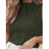 imageLILLUSORY Womens Mock Neck Business Casual Tank Tops Sleeveless Ruched Work Blouse Fitted 2025 Trendy ShirtsArmy Green