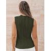 imageLILLUSORY Womens Mock Neck Business Casual Tank Tops Sleeveless Ruched Work Blouse Fitted 2025 Trendy ShirtsArmy Green