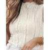 imageLILLUSORY Womens Mock Neck Business Casual Tank Tops Sleeveless Ruched Work Blouse Fitted 2025 Trendy ShirtsBeige