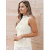 imageLILLUSORY Womens Mock Neck Business Casual Tank Tops Sleeveless Ruched Work Blouse Fitted 2025 Trendy ShirtsBeige